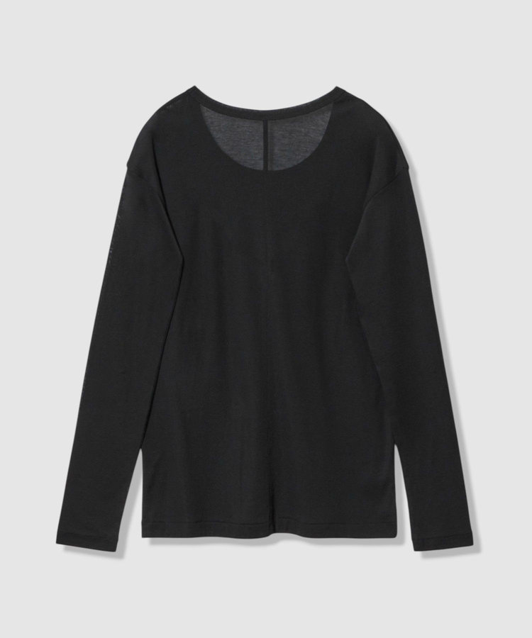 allureville 強撚シアーフライスプルオーバー ブラック (95)