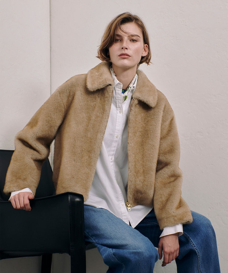 allureville フェイクミンクファーブルゾン ベージュ (11)