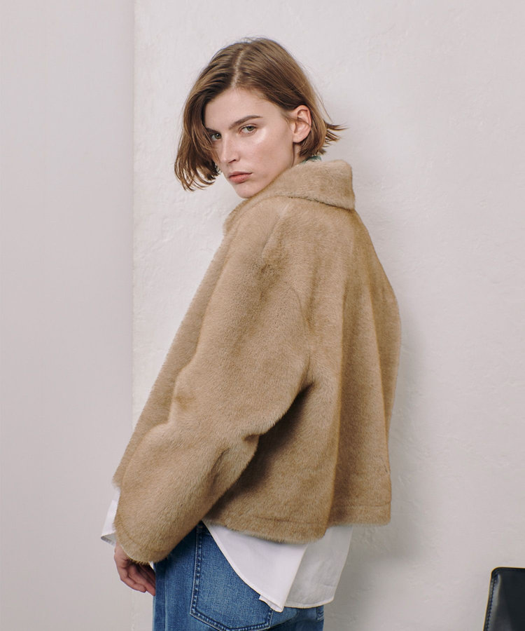 allureville フェイクミンクファーブルゾン ベージュ (11)