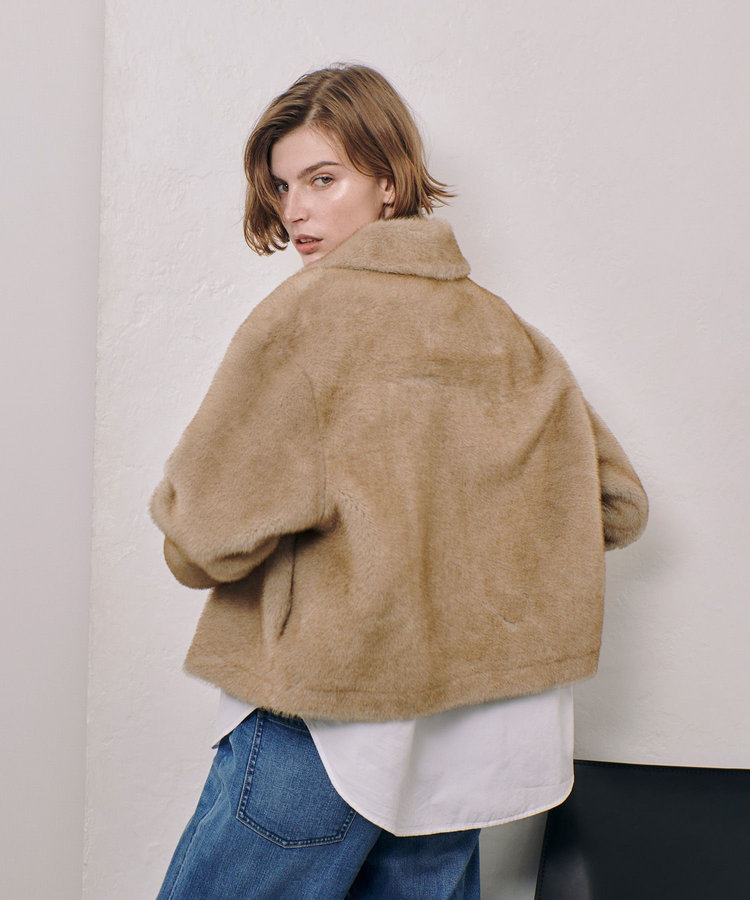 allureville フェイクミンクファーブルゾン ベージュ (11)