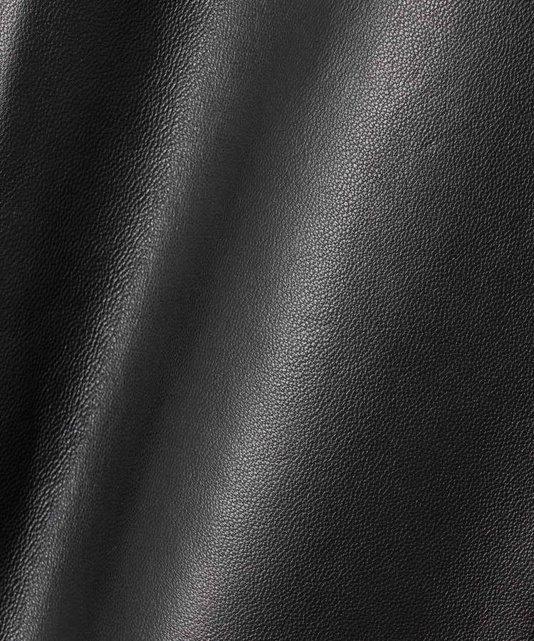 allureville スタンドカラーレザーライダースジャケット ブラック (95)