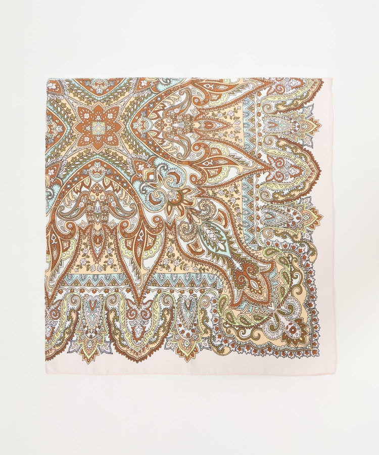 allureville ビッグペイズリープリントスカーフ ライトピンク (42)