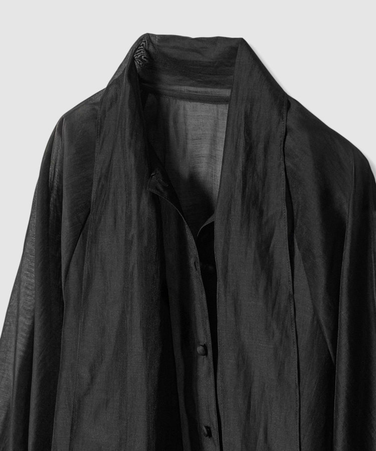 allureville シルキーセルロースボウブラウス ブラック (95)