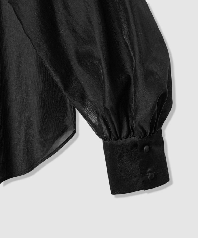 allureville シルキーセルロースボウブラウス ブラック (95)