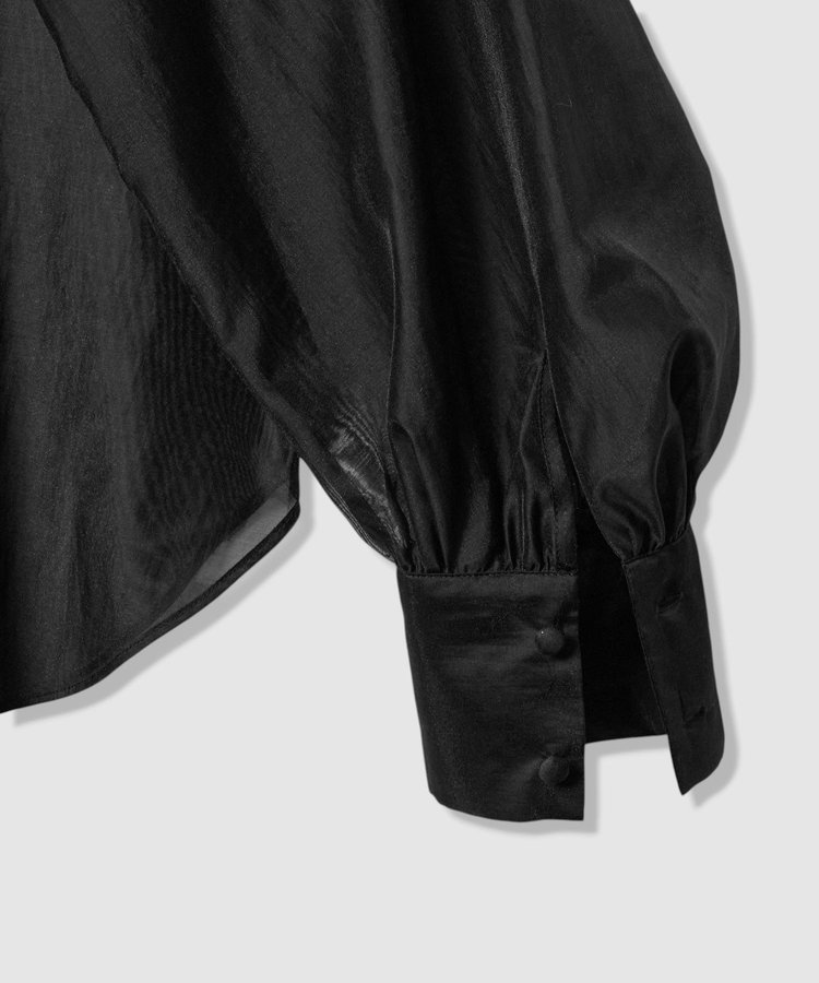 allureville シルキーセルロースボウブラウス ブラック (95)