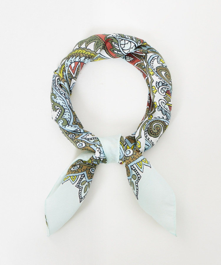 allureville ビッグペイズリープリントスカーフ ミントグリーン (73)