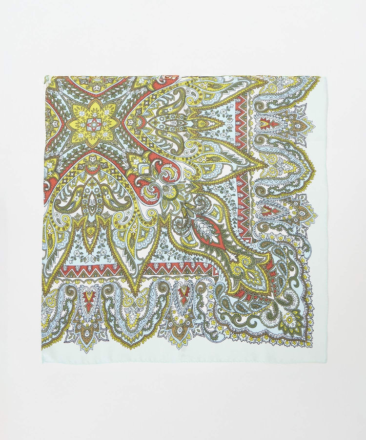 allureville ビッグペイズリープリントスカーフ ミントグリーン (73)