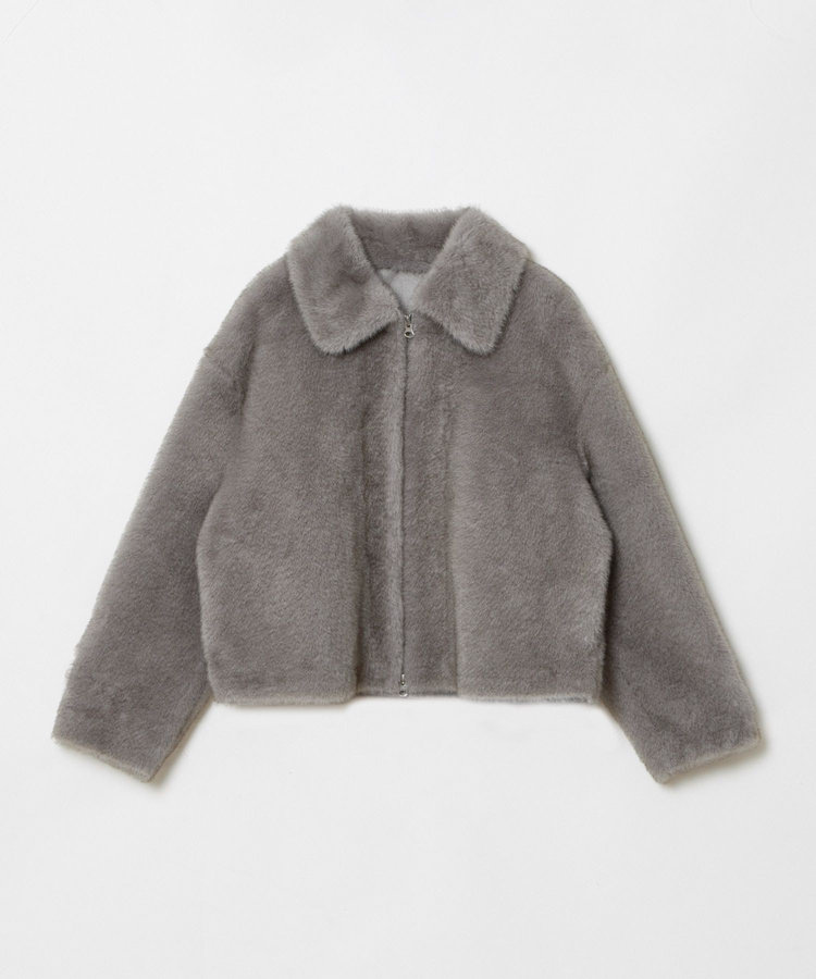 allureville フェイクミンクファーブルゾン グレー (92)