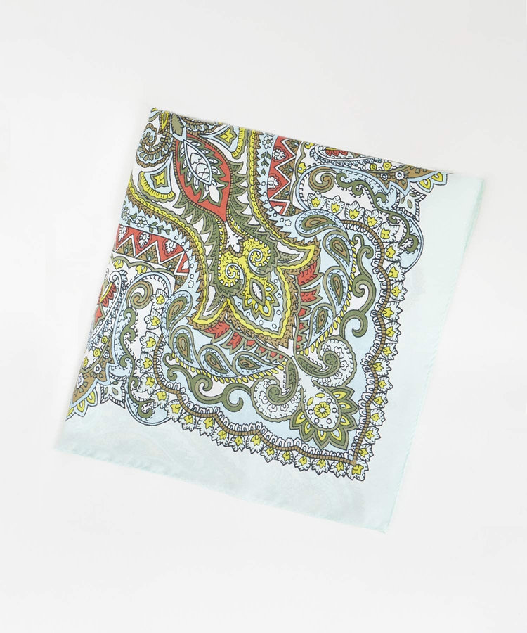 allureville ビッグペイズリープリントスカーフ ミントグリーン (73)