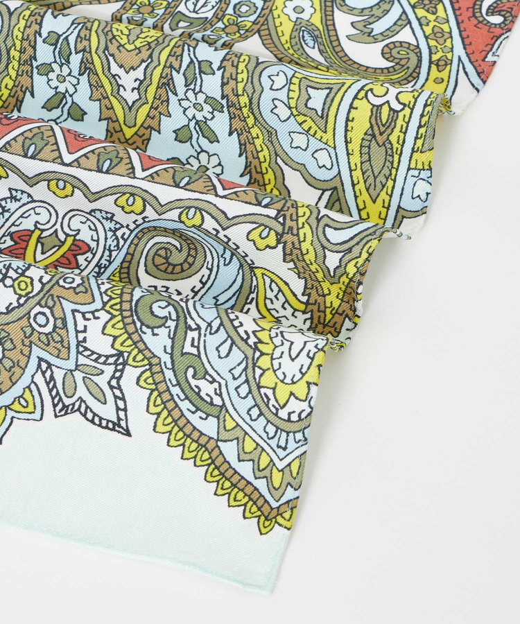 allureville ビッグペイズリープリントスカーフ ミントグリーン (73)