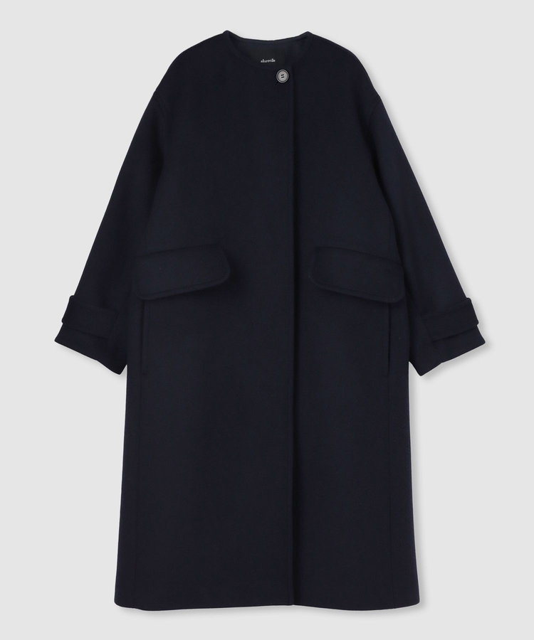 新品タグ付き✨エンフォルド　バイカラー　リバー　コクーン　コート　ノーカラー 新品タグ付き✨エンフォルド バイカラー リバー コクーン コート ノー