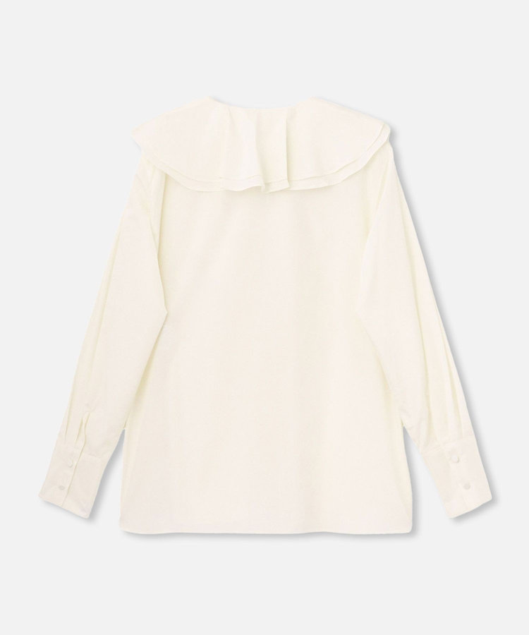 allureville 別注スパンコットンラッフルブラウス オフホワイト (02)