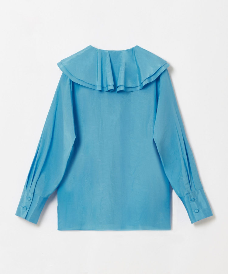 allureville 別注スパンコットンラッフルブラウス ブルー (61)