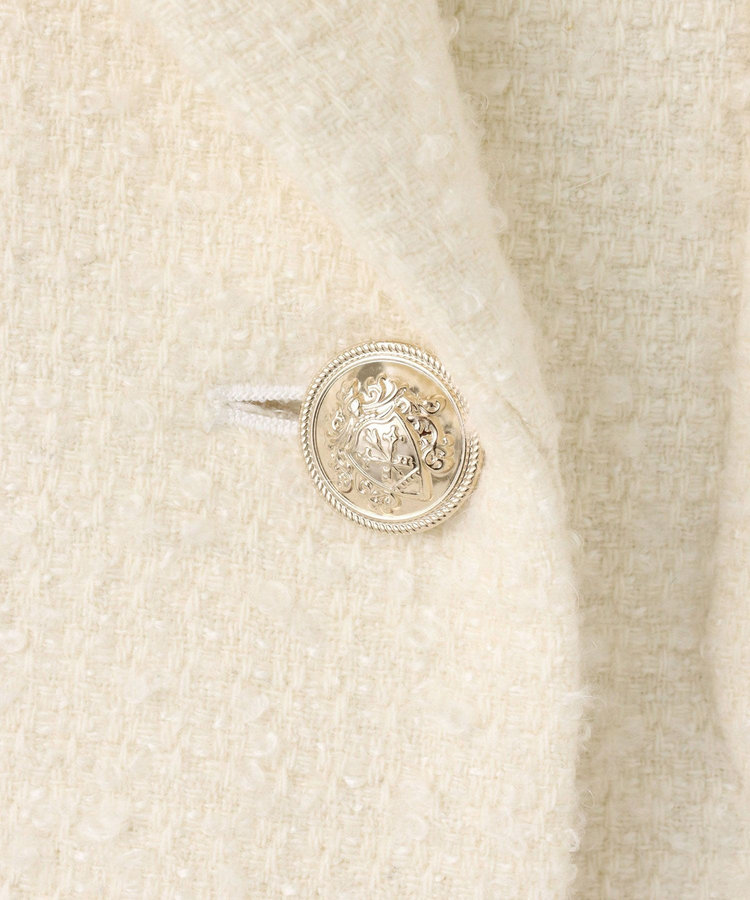 LOULOU WILLOUGHBY 【LOULOU WILLOUGHBY】ツイードダブルミドルコート オフホワイト (02)