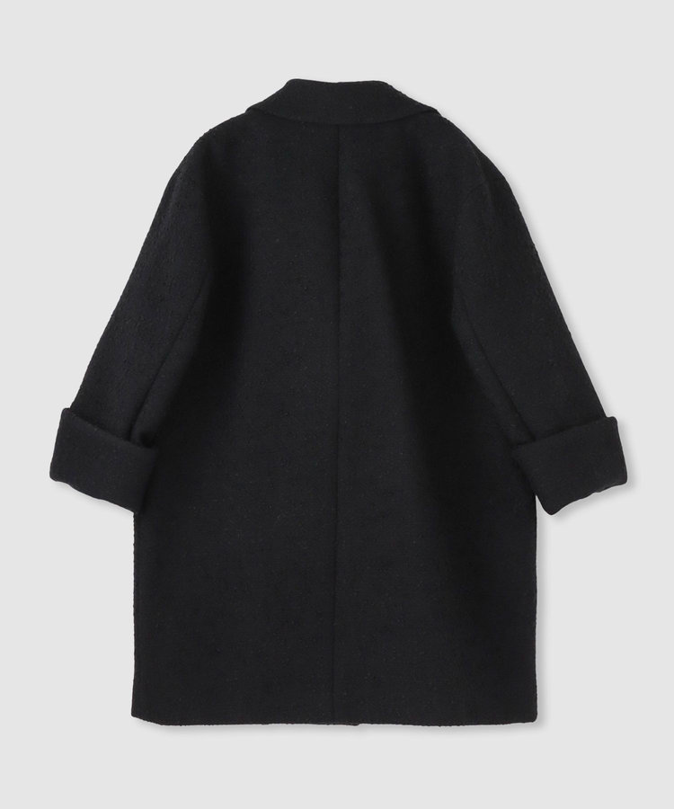 LOULOU WILLOUGHBY 【LOULOU WILLOUGHBY】ツイードダブルミドルコート ブラック (95)