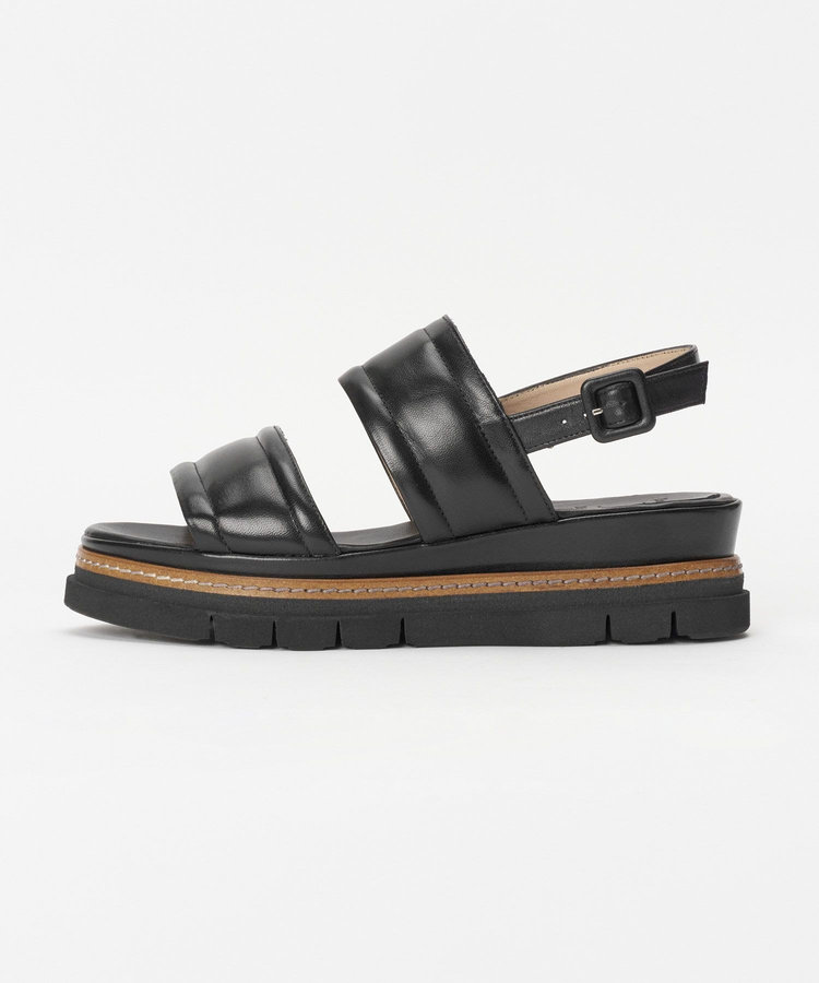 buying 【Luca Grossi(ルカグロッシ)】 DOUBLE BELTED WEDGE SANDAL ブラック (95)