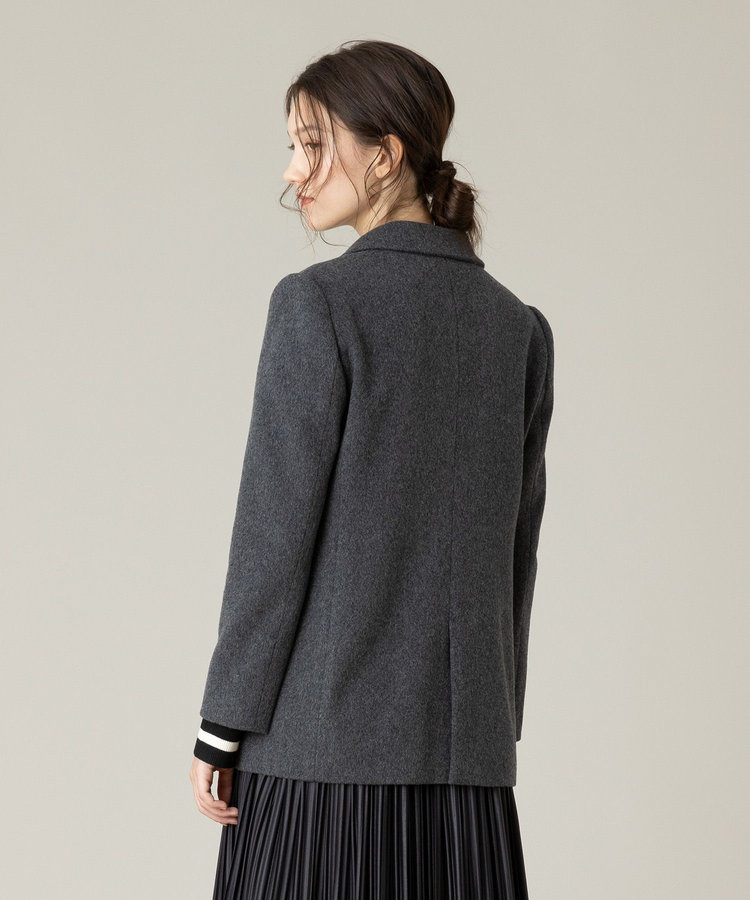 LOULOU WILLOUGHBY 【LOULOU WILLOUGHBY】ビーバーセミダブルジャケット チャコールグレー (94)