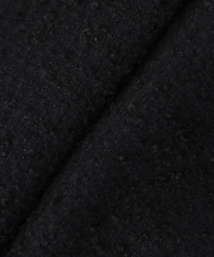 LOULOU WILLOUGHBY 【LOULOU WILLOUGHBY】ツイードダブルミドルコート ブラック (95)