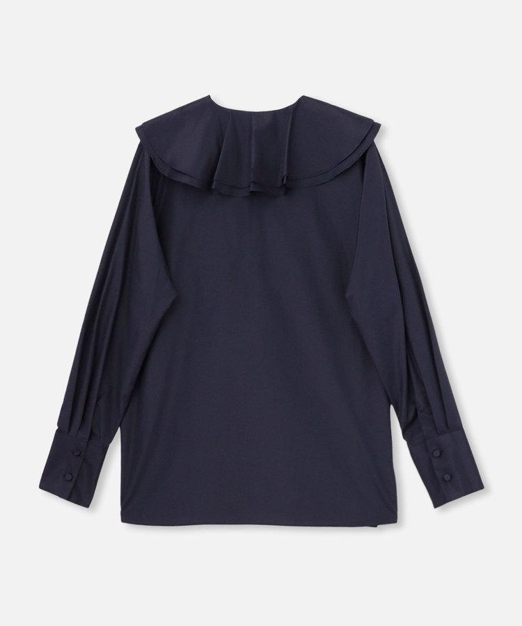 allureville 別注スパンコットンラッフルブラウス ネイビー (65)