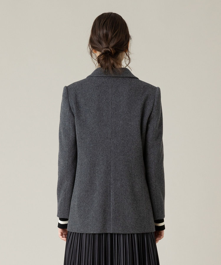 LOULOU WILLOUGHBY 【LOULOU WILLOUGHBY】ビーバーセミダブルジャケット チャコールグレー (94)