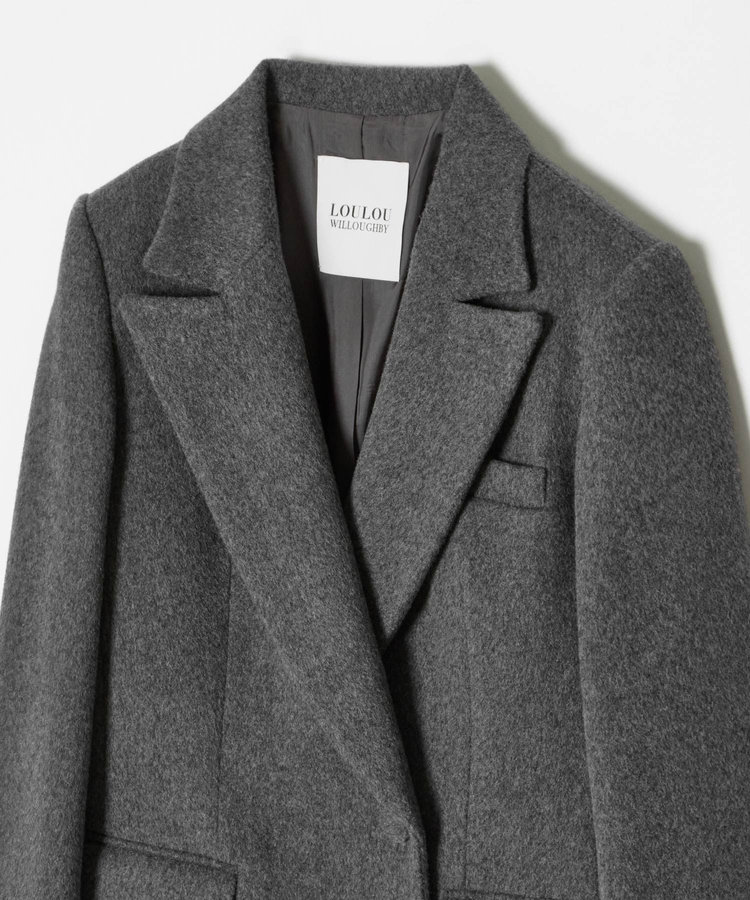 LOULOU WILLOUGHBY 【LOULOU WILLOUGHBY】ビーバーセミダブルジャケット チャコールグレー (94)