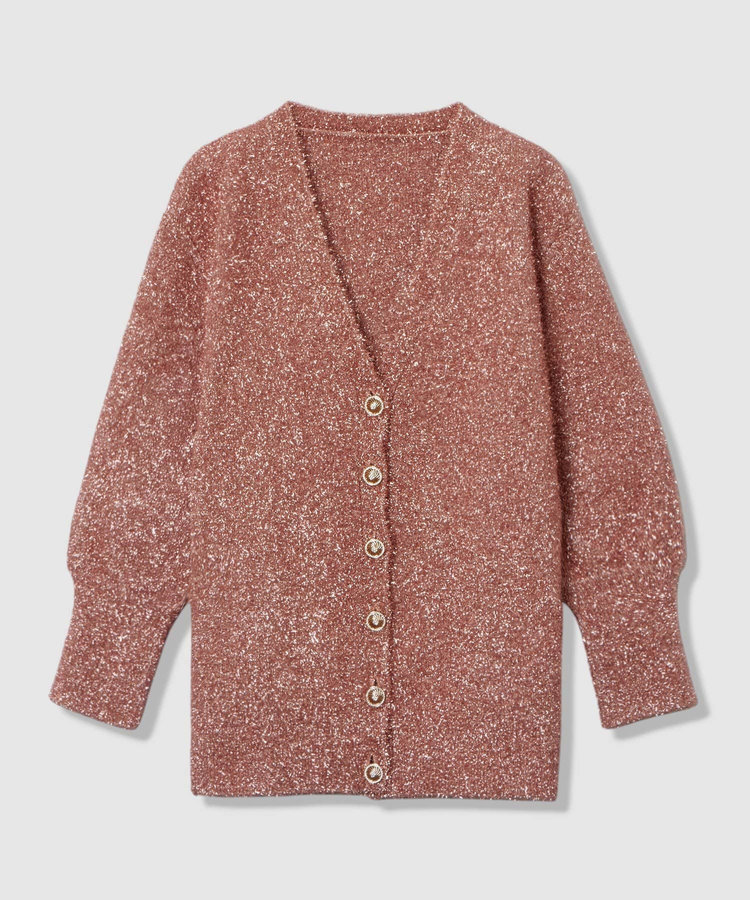 LOULOU WILLOUGHBY 【LOULOU WILLOUGHBY】フィルムラメミドルカーディガン ピンク (41)