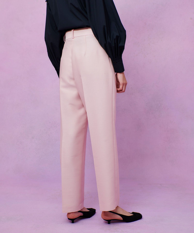 LOULOU WILLOUGHBY 【LOULOU WILLOUGHBY】シルクウールツイルタックパンツ ピンク (41)