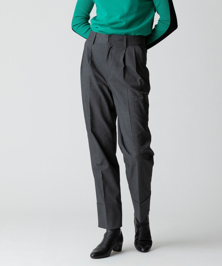 allureville タックテーパードパンツ チャコールグレー (94)