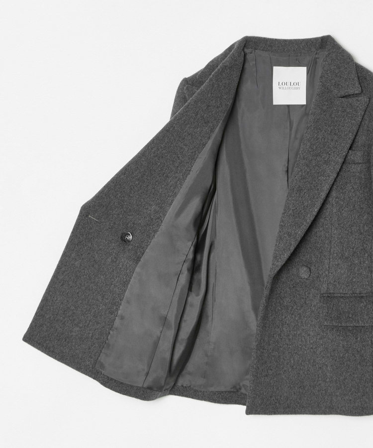 LOULOU WILLOUGHBY 【LOULOU WILLOUGHBY】ビーバーセミダブルジャケット チャコールグレー (94)