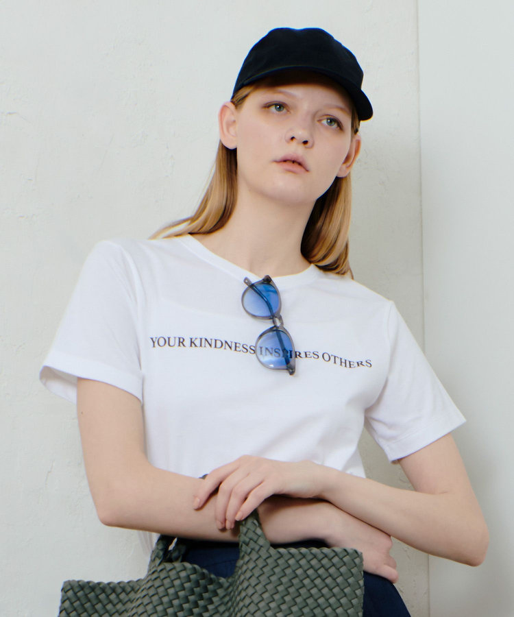 allureville コンビフォントＴシャツ オフホワイト (02)