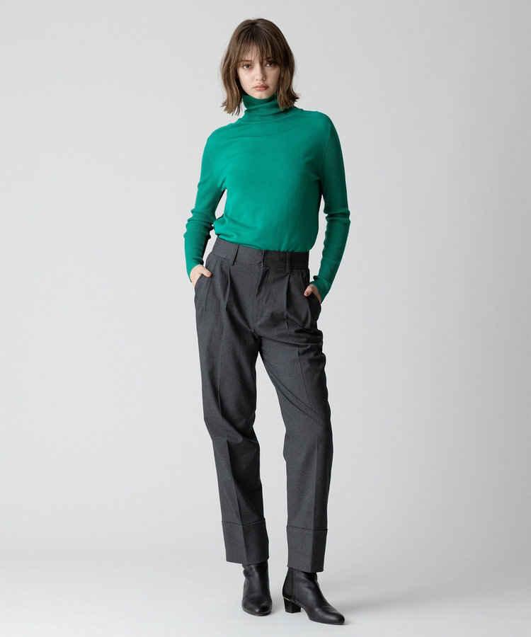 allureville タックテーパードパンツ チャコールグレー (94)