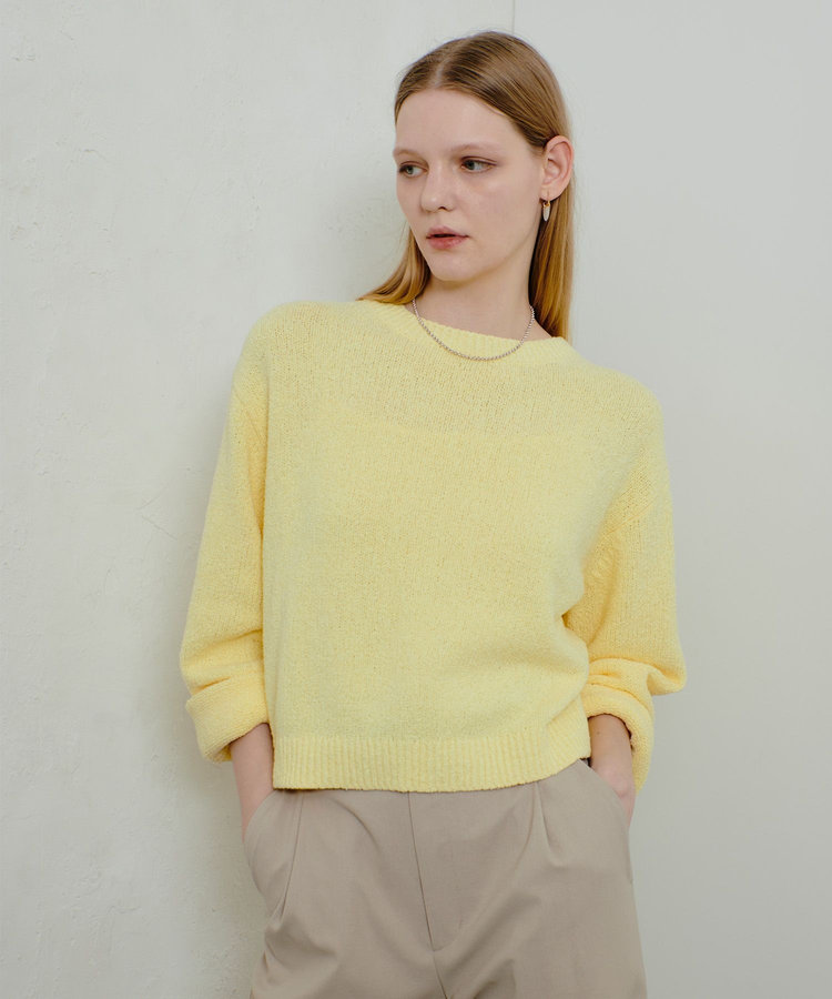 allureville エアリーループバックスリットプルオーバー イエロー (21)