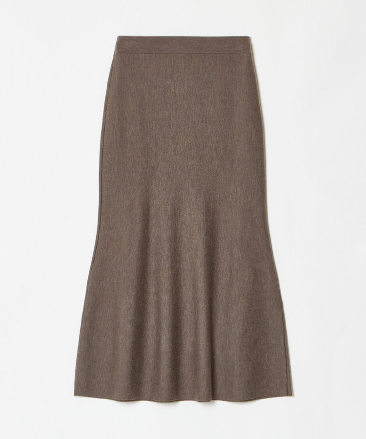 allureville 【セットアップ対応可能】ウール混Wフェイスナローマーメイドスカート モカ (85)