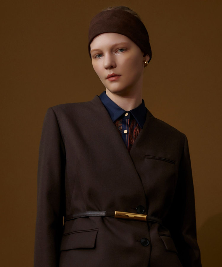 buying 【ATELIER AMBOISE(アトリエ アンボワーズ)】リバーシブルメタルバーバックルベルト ブラウン系 (88)