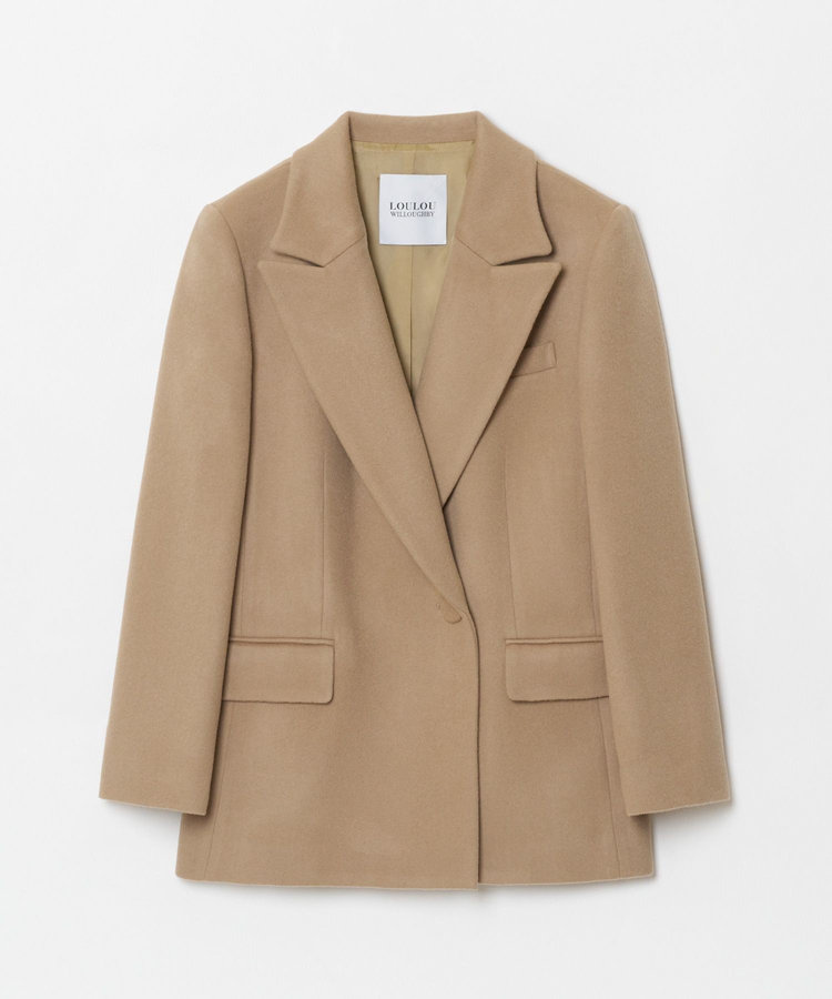 LOULOU WILLOUGHBY 【LOULOU WILLOUGHBY】ビーバーセミダブルジャケット キャメル (84)