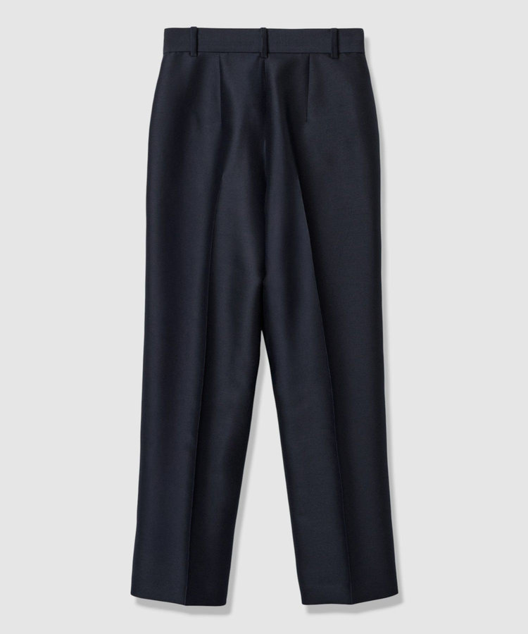 LOULOU WILLOUGHBY 【LOULOU WILLOUGHBY】シルクウールツイルタックパンツ ネイビー (65)