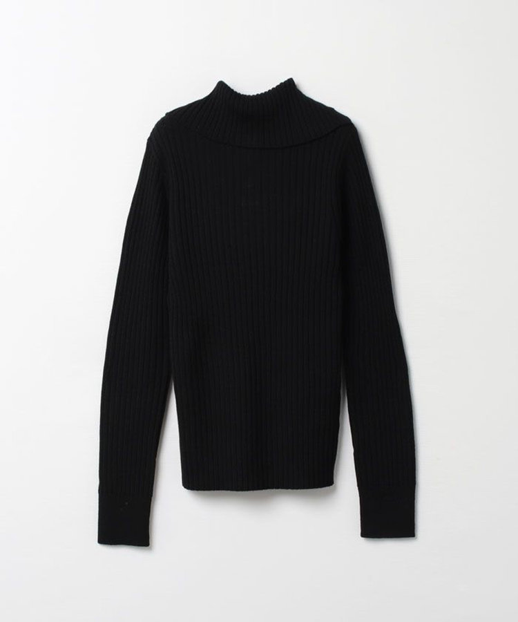 allureville 釦ディティール2WAY ネックリブプルオーバー ブラック (95)