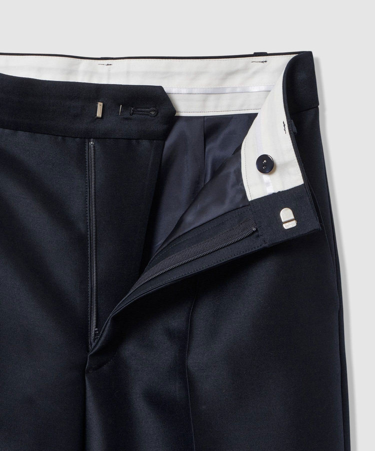 LOULOU WILLOUGHBY 【LOULOU WILLOUGHBY】シルクウールツイルタックパンツ ネイビー (65)