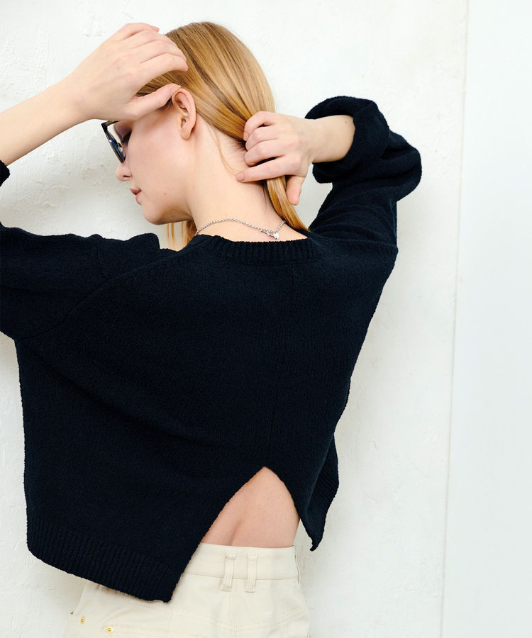 allureville エアリーループバックスリットプルオーバー ネイビー (65)