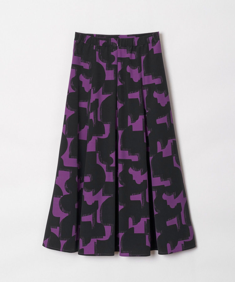 allureville モダンジオメトリックフレアスカート パープル (51)