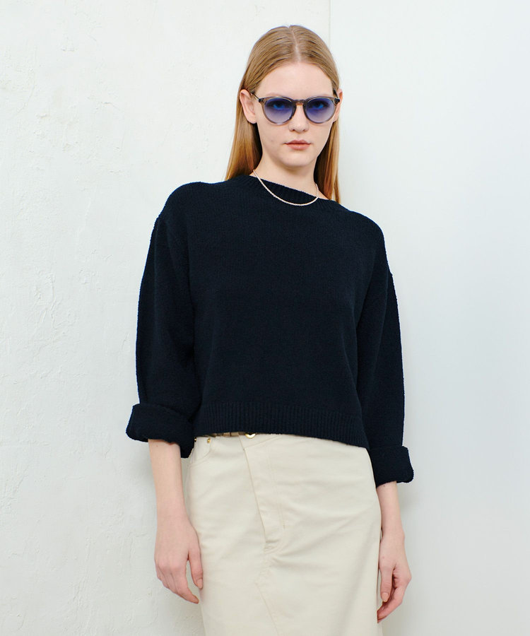 allureville エアリーループバックスリットプルオーバー ネイビー (65)