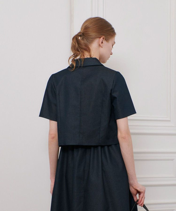 LOULOU WILLOUGHBY ◇【LOULOU WILLOUGHBY】シャンブレー半袖ジャケット ネイビー (65)