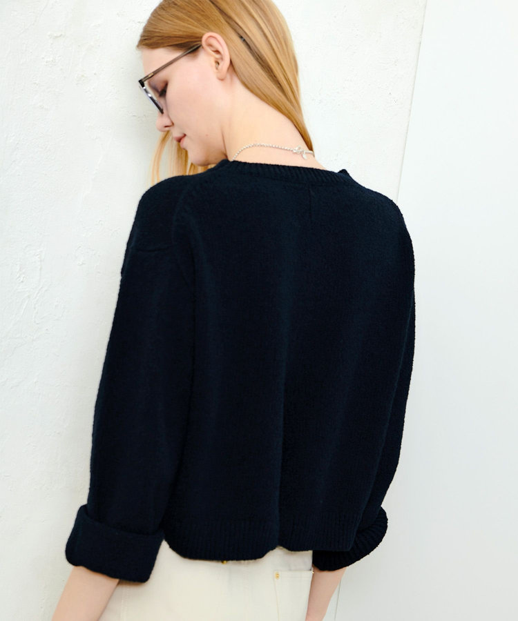 allureville エアリーループバックスリットプルオーバー ネイビー (65)