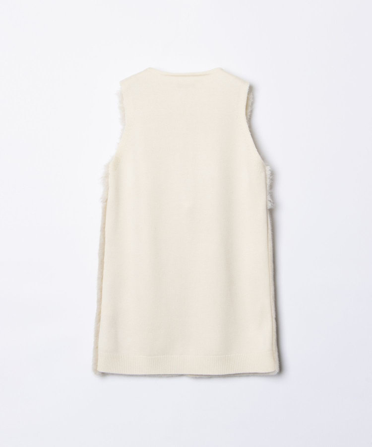 allureville フェイクファーコンビニットジレ アイボリー (04)