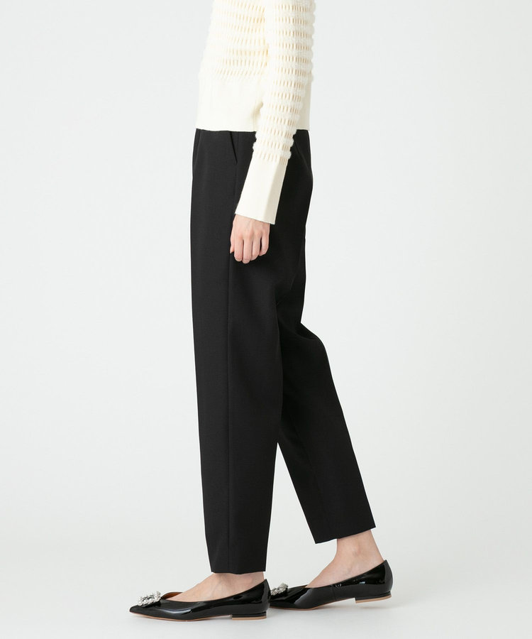 LOULOU WILLOUGHBY 【LOULOU WILLOUGHBY】T/Wギャバテーパードパンツ ブラック (95)