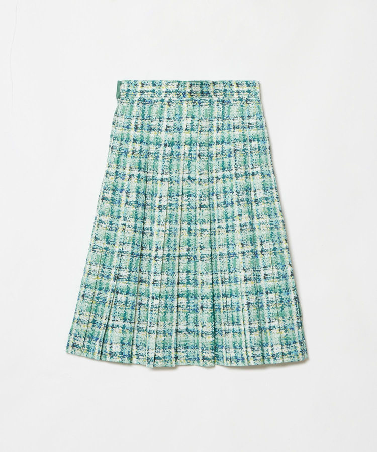LOULOU WILLOUGHBY 【LOULOU WILLOUGHBY】チェックプリントプリーツミディスカート グリーン (71)