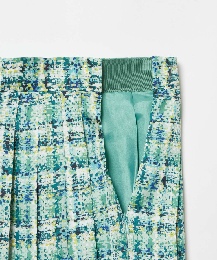 LOULOU WILLOUGHBY 【LOULOU WILLOUGHBY】チェックプリントプリーツミディスカート グリーン (71)