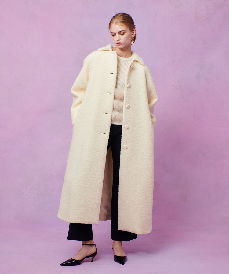 LOULOU WILLOUGHBY 【LOULOU WILLOUGHBY】ループインレーロングコート オフホワイト (02)