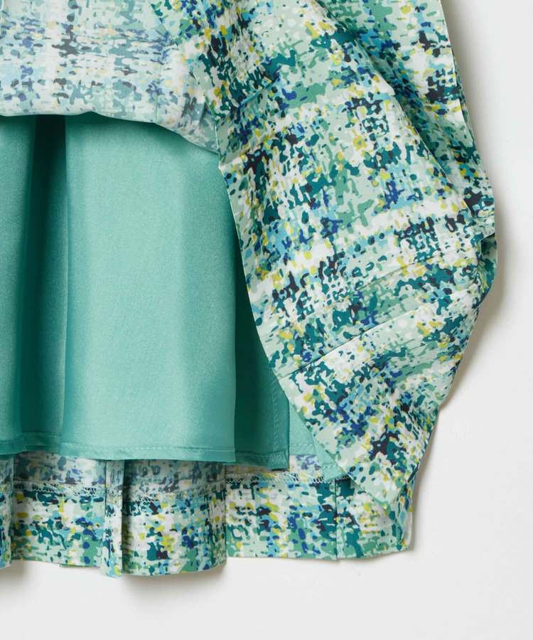 LOULOU WILLOUGHBY 【LOULOU WILLOUGHBY】チェックプリントプリーツミディスカート グリーン (71)