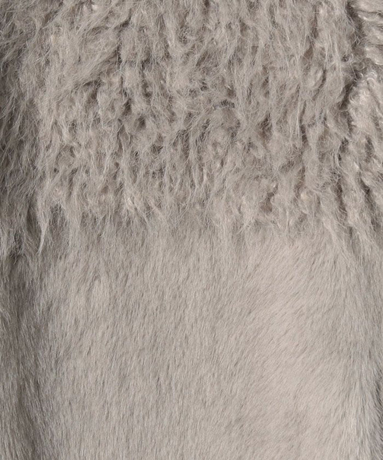 allureville フェイクファーコンビニットジレ チャコールグレー (94)